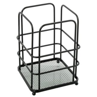 Soporte Utensilios Cocina Metal Negro 12x12x16cm