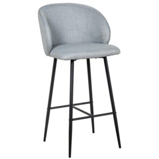 Taburete Metal Negro Tapizado Gris Oscuro 50x50x104cm Alt.asiento:75cm