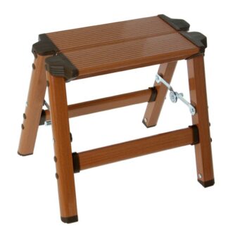 Taburete Plegable Aluminio Color Madera 33,5x16,5x29,5