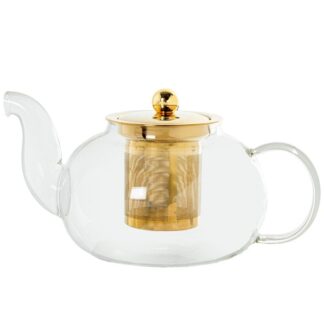 Tetera Cristal Borosilicato C/filtro Acero Dorado 800ml 20,5x13,5x9cm 800ml
