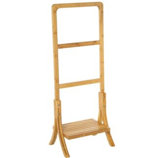 Toallero Baño Madera Bambú Natura C/balda 40x30x104cm, Necesita Montaje