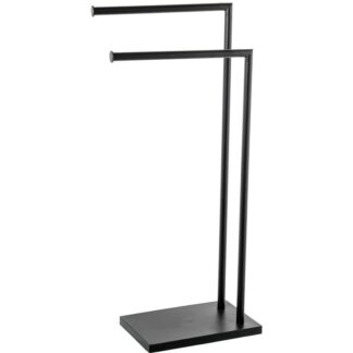 Toallero Pie Metal Negro 37x20x79cm