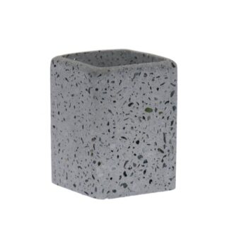 Vaso Baño Acrílico Gris C/motas 7x7x9,5cm