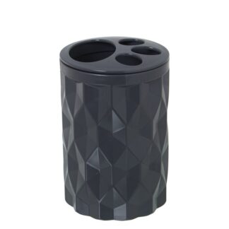 Vaso Cepillos De Dientes Baño Acrilico Gris Ø8x12cm