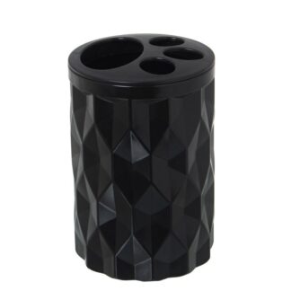 Vaso Cepillos De Dientes Baño Acrilico Negro Ø8x12cm