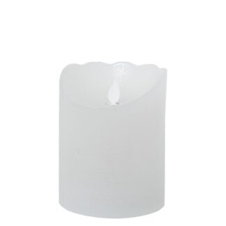 Vela Led De Cera Blanco, Con Interruptor Ø10x12,5cm,pilas:2xaa No Incl