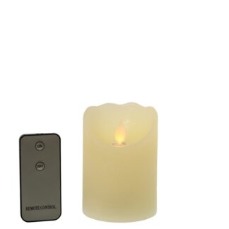 Vela Led De Cera C/mando A Distancia, Color: Marfil Ø75x10cm, 2xaa Pilas No Inclu