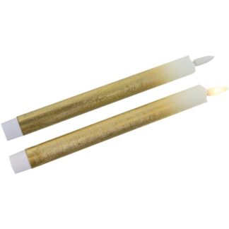 Vela Led De Cera Oro C/interruptor Ø2x24cm Pilas:2xaaa No Inclui