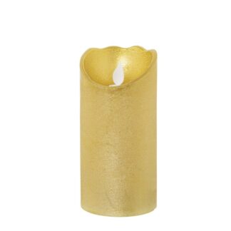 Vela Led De Cera Oro, Con Interruptor Ø7,5x15cm, Pilas:2xaa No Incl