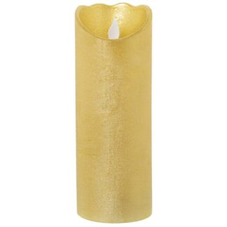 Vela Led De Cera Oro, Con Interruptor Ø7,5x20cm, Pilas:2xaa No Incl