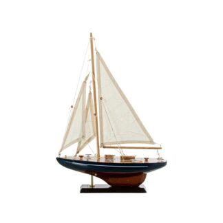Velero Madera 30x43cm Casco Azul/madera 30x6,5x43cm
