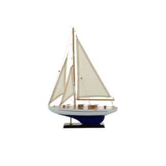 Velero Madera 30x43cm Casco Blanco/azul 30x6,5x43cm