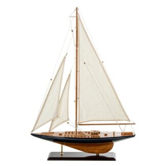 Velero Madera 60x80cm Casco Azul/madera 60x12x80cm