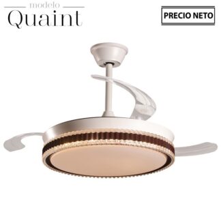 Ventilador Techo C/luz Quaint Blanco 3 Aspas Retráctiles Ø106x36-53cm Lámpara:ø45cm