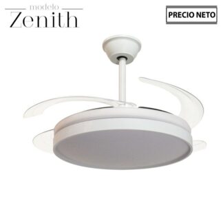 Ventilador Techo C/luz Zenith Blanco 3 Aspas Retráctiles Ø106x36-53cm Lámpara:ø45cm