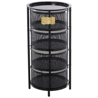 Verdulero Metal Negro C/4 Cajones Giratorios Ø32,5x65cm, Cajon:ø29x14cm