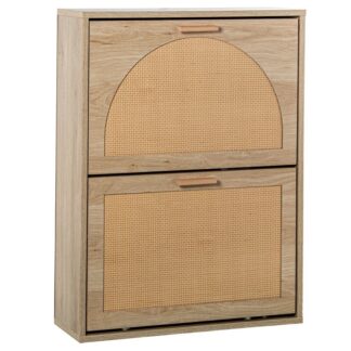 Zapatero Madera/ratán Natural C/2 Cajones 60x17x78cm Requiere Montaje