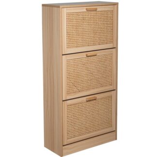 Zapatero Madera/ratán Natural, Requiere Montaje 60x24x118cm Material:dm+papel