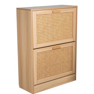 Zapatero Madera/ratán Natural, Requiere Montaje 60x24x82cm Material:dm+papel