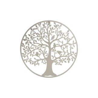 Adorno Pared Metal Árbol Blanco Ø39x1,3cm