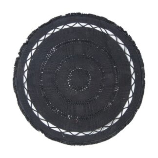 Alfombra Mimbre Ø120cm Negro Ø120cm