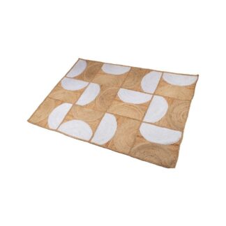 Alfombra Yute 120x170cm Semicírculos Natural/blanco 120x170cm