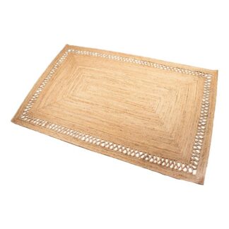 Alfombra Yute 160x230cm Natural C/rectángulo Calado 160x230cm
