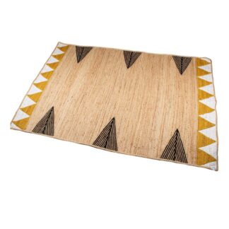 Alfombra Yute 160x230cm Natural Decorada Triángulos 160x230cm