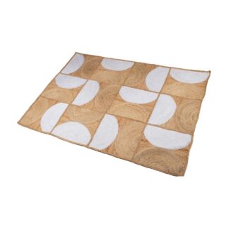 Alfombra Yute 160x230cm Semicírculos Natural/blanco 160x230cm