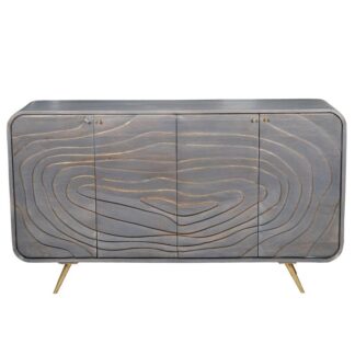 Aparador Madera Mango 4 Puertas Gris 149x41x76cm