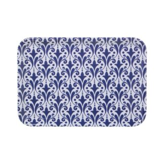 Bandeja Melamina Dec. Arabesco Azul 38x27x2cm Int:33,5x22,5cm