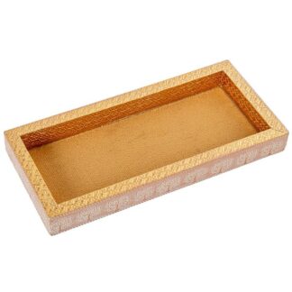 Bandeja Metal Blanco/oro Árbol De La Vida 26x12x2,5cm