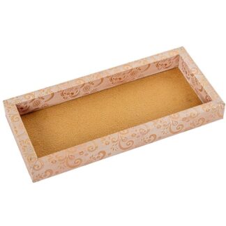 Bandeja Metal Blanco/oro Deco. Arabescos 26x12x2,5cm