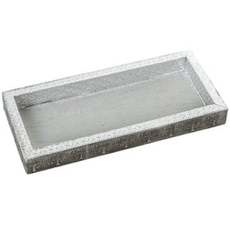 Bandeja Metal Plateado Árbol De La Vida 26x12x2,5cm
