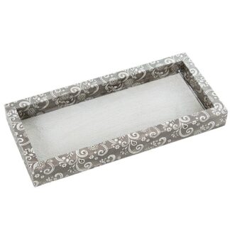 Bandeja Metal Plateado Deco. Arabescos 26x12x2,5cm