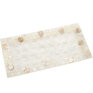 Bandeja Nácar 40x20cm Circulos Natural/tostado 40x20x1,5cm