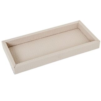 Bandeja Pu Blanco Hueso Madera Dm 26x12x2,5cm