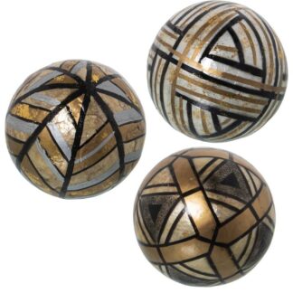 Bola Nácar Dorado/blanco/negro Ángulos Surtido Ø10cm