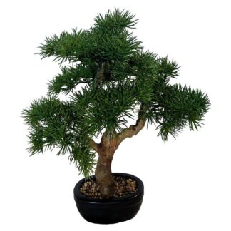 Bonsai Artificial Pino 45cm Pe+pvc C/maceta Cerámica 40x32x45cm Maceta:15x10x7cm