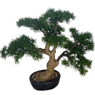 Bonsai Artificial Pino 48cm Pe+pvc C/maceta Cerámica 52x30x48cm Maceta:19x13x7cm