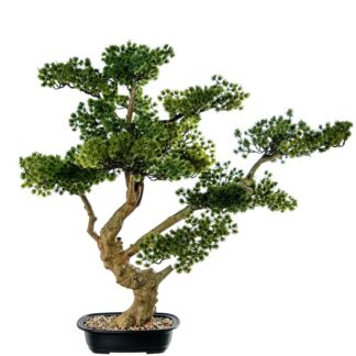 Bonsai Artificial Pino 81cm Pe+pvc C/maceta Cerámica 90x50x81cm Maceta:20x27x7cm