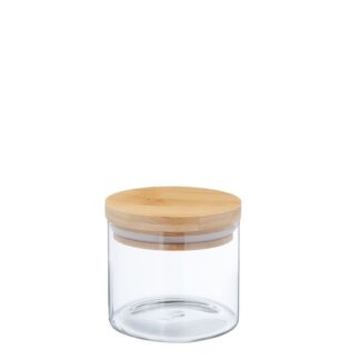 Bote Cocina Cristal 450ml Tapa Bambú Ø10x10cm