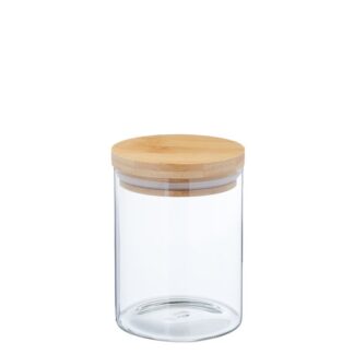 Bote Cocina Cristal 700ml Tapa Bambú Ø10x14cm