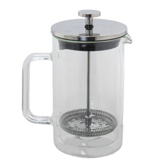 Cafetera Émbolo 600ml Cristal Doble/acero Inoxidable 9,5x14,5x19cm Cristal Borosil