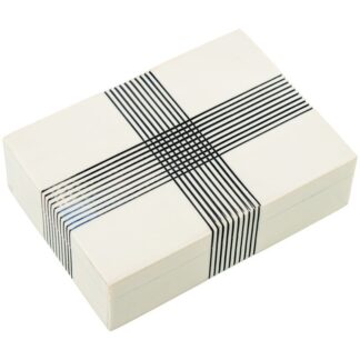 Caja Resina/hueso C/base Madera 18x5x13cm
