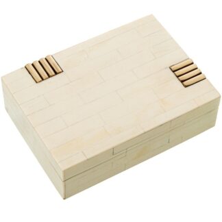 Caja Resina/hueso C/base Madera 18x5x13cm