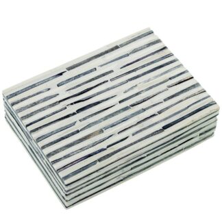 Caja Resina/hueso C/base Madera 18x5x13cm