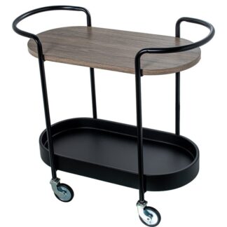 Camarera Acabado Madera Patas Metal Negro 68x33x63cm