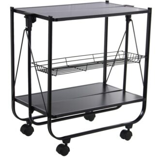 Camarera Plegable Metal Negro 68x40x70cm