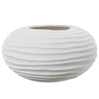 Centro Cerámica Ø34cm Blanco Acabado Arena Ø34x18cm